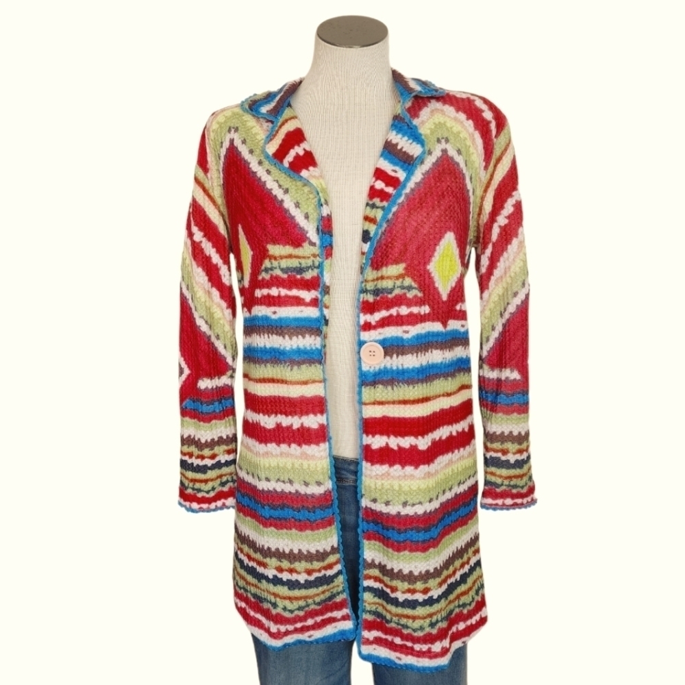 Miss look Multi Color Vintage Inspired Women's Cardigan Size S NWOT